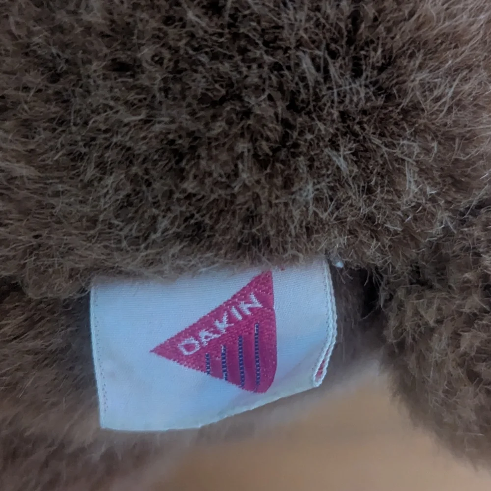 Dakin Vintage 1990's Brown Teddy Bear with Cream Bow